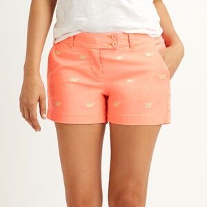 Vineyard Vines Whale Embroidered Dayboat Shorts Cara Cara Orange Lime Women's 4